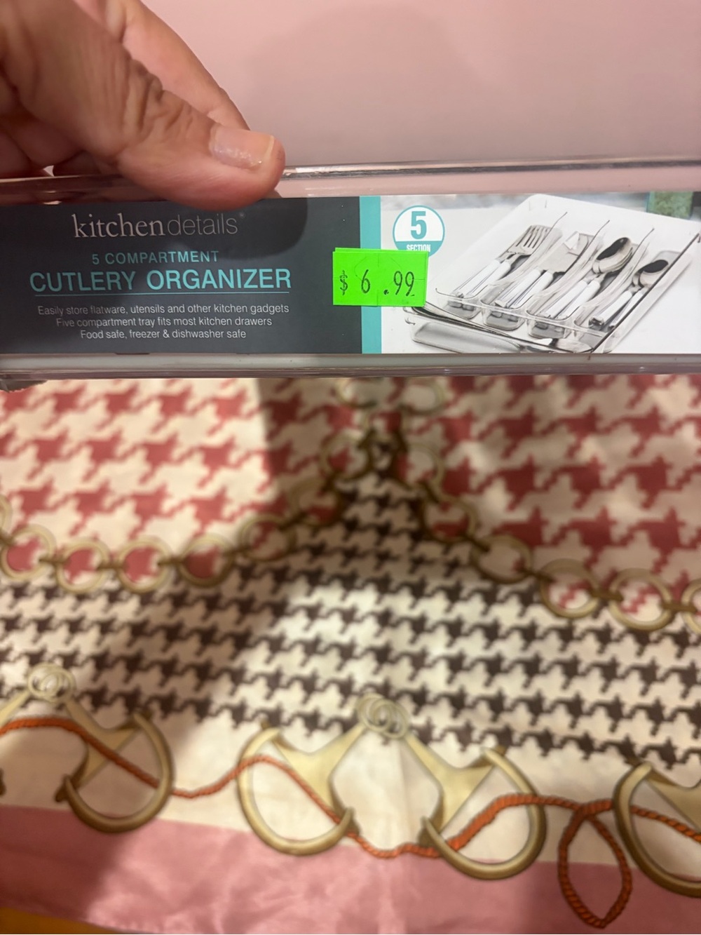 5-Compartment Cutlery Organizer - Clear Plastic